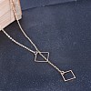 Alloy Cable Chain Square Lariat Necklaces for Women WG98ABB-01-3