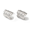 Rack Plating Brass Column Stud Earrings EJEW-Z019-17P-1