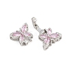 Brass Micro Pave Cubic Zirconia Fold Over Clasps KK-C075-42P-2