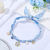 Flower Alloy Enamel & Resin & Glass & Plastic Pearl & Rhinestone Tassel Scarf Choker Necklaces NJEW-SP0001-16C-4