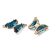 Brass Pave Faceted Glass Connector Charms FIND-Z020-04N-2