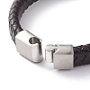 Unisex Leather Cord Weave Bracelets BJEW-JB04893-02-3