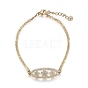 Brass Micro Pave Clear Cubic Zirconia Link Bracelets BJEW-Z003-06G-1
