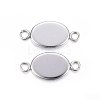 Tarnish Resistant 304 Stainless Steel Cabochon Connector Settings X-STAS-P210-12P-2