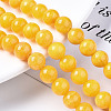 Natural Dyed Yellow Jade Gemstone Bead Strands X-G-R271-8mm-Y07-4