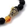Men's Natural Howlite & Lava Rock Stretch Beaded Bracelets Sets BJEW-JB05429-6