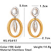 Two Tone 304 Stainless Steel Dangle Stud Earrings WG213BB-02-1