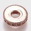 Brass Micro Pave Cubic Zirconia Bead Spacers LS-ZIRC-K074-11A-01RG-2