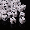 Chunky Letter Acrylic Cube Beads for Kids Jewelry X-PL37C9447-2