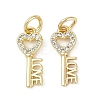 Rack Plating Brass Micro Pave Cubic Zirconia Pendants KK-H509-05G-1