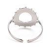 Non-Tarnish 304 Stainless Steel Donut Open Cuff Ring for Women RJEW-C025-21P-2