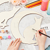 Unfinished Wood Cat & Moon Cutouts WOOD-WH0026-30-3