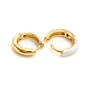 Brass Enamel Huggie Hoop Earrings EJEW-L234-81-G-3