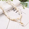 Chip Natural Shell Double Layer Necklaces NJEW-JN03191-4