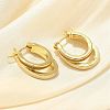 Two-layer Oval Brass Enamel Hoop Earrings EJEW-S252-03B-G-1
