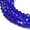Transparent Electroplate Glass Beads Strands GLAA-F029-4mm-D06-3