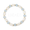 8MM Round Natural White Moonstone and Column Dyed White Jade Beaded Stretch Bracelets BJEW-JB14488-3