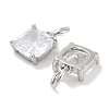 Brass Micro Pave Cubic Zirconia Charms KK-C051-15P-01-2