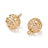 Brass Micro Pave Clear Cubic Zirconia Pendants KK-D261-01G-04-2