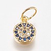 Brass Micro Pave Cubic Zirconia Charms ZIRC-E145-07G-1