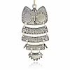 Antique Silver Plated Alloy Enamel Owl Pendants for Halloween Jewelry ENAM-J083-04AS-2