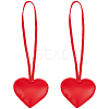 PU Leather Heart Pendant Decorations HJEW-CL0001-12A-1