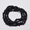 Natural Black Tourmaline Chip Bead Strands G-L444-08-3