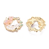 Rack Plating Alloy Enamel Pendants ENAM-N056-372KCG-01-2