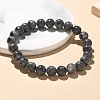 Natural Larvikite Bead Stretch Bracelets X-BJEW-K212-B-046-1