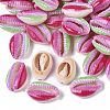 Printed Natural Cowrie Shell Beads SSHEL-R047-01-A09-1