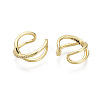 Brass Micro Pave Clear Cubic Zirconia Cuff Earrings EJEW-R114-014-NF-2