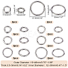 16Pcs 8 Styles Alloy Spring Gate Rings FIND-PH0007-80P-2