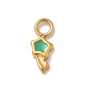 Ion Plating(IP) 304 Stainless Steel Enamel Charms STAS-G351-06G-2