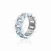 Stainless Steel Enamel Curb Chains Finger Rings WJ4756-6-1