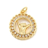 Brass Micro Pave Clear Cubic Zirconia Pendants LS-KK-U007-01G-08-1