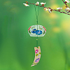 1Pc Japanese Sakura Glass Wind Chimes AJEW-LP0010-22A-3