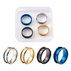 316L Titanium Steel Grooved Finger Ring Settings FIND-TA0001-13-12