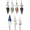 Natural Mixed Stone Cone Dowsing Pendulum Big Pendants G-C114-02P-1