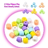 6 Colors Polymer Clay Bead Strands CLAY-YW0001-18-6