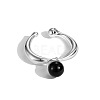 S925 Sterling Silver Open Cuff Ring for Women RJEW-M164-03-1