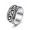 316 Titanium Steel Finger Ring with Enamel for Men PW-WG56139-04-1