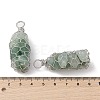 Rack Plating Copper Wire Wrapped Natural Green Aventurine Chip Big Pendants G-C130-01P-08-3