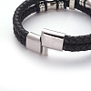 Retro Braided Leather Cord Bracelets BJEW-L642-39-4