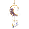 Crystal Chandelier Glass Teardrop Pendant Decorations HJEW-PH01778-01-1
