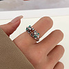Brass and Rhinestone Cuff Open Rings FS-WGAACF4-01-2