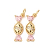 Brass Micro Pave Cubic Zirconia Pendants X-KK-D019-23G-1