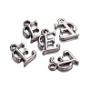 Gunmetal Plated Alloy Letter Pendants PALLOY-J718-01B-E-2