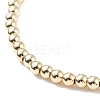 Natural Pearl & Brass Beaded Stretch Bracelet for Women BJEW-JB08164-01-5