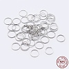 Anti-Tarnish Rhodium Plated 925 Sterling Silver Open Jump Rings STER-F036-02P-0.3x4mm-4