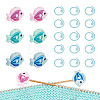 6Pcs 3 Colors Fish Silicone Beads Knitting Needle Protectors/Knitting Needle Stoppers DIY-NB0010-36-1